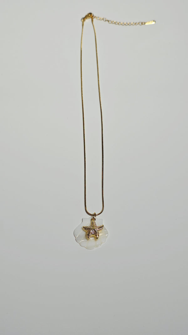 Gold Starfish Shell Necklace