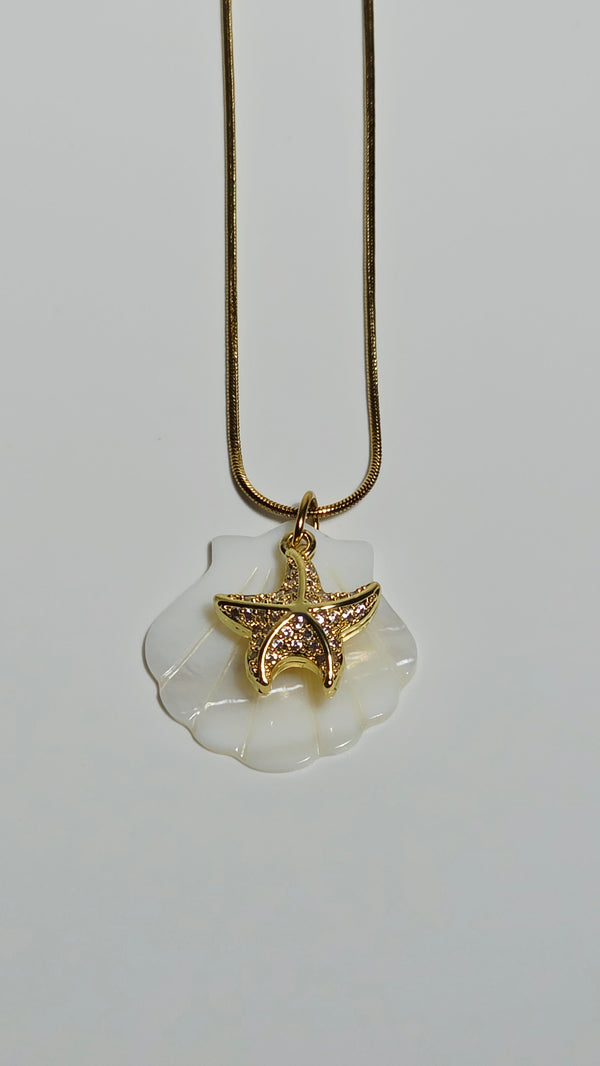 Gold Starfish Shell Necklace