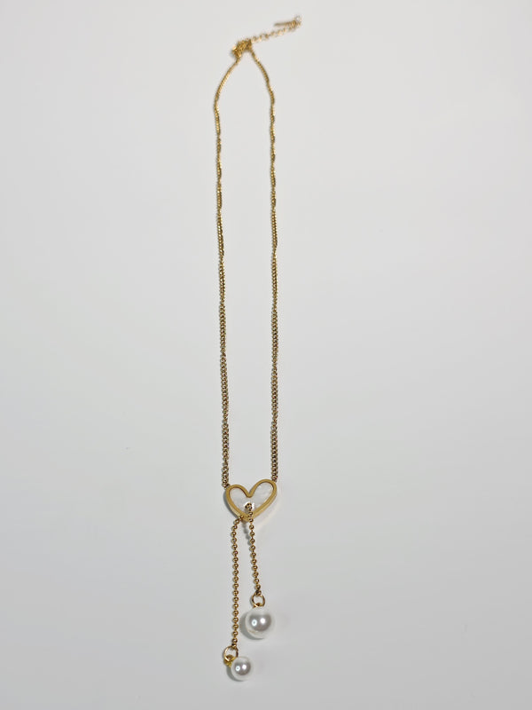 Heart Necklace with Pearls