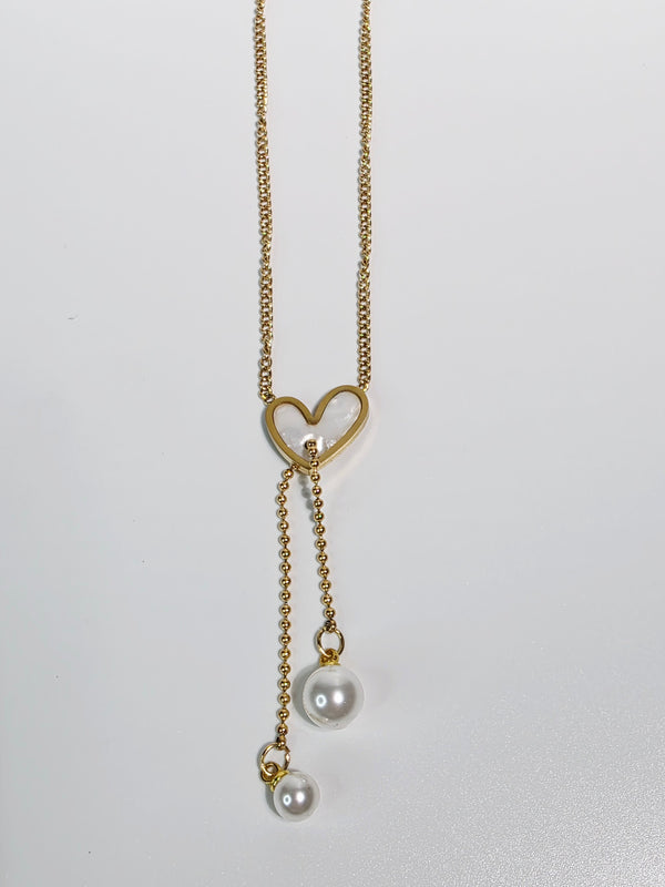Heart Necklace with Pearls