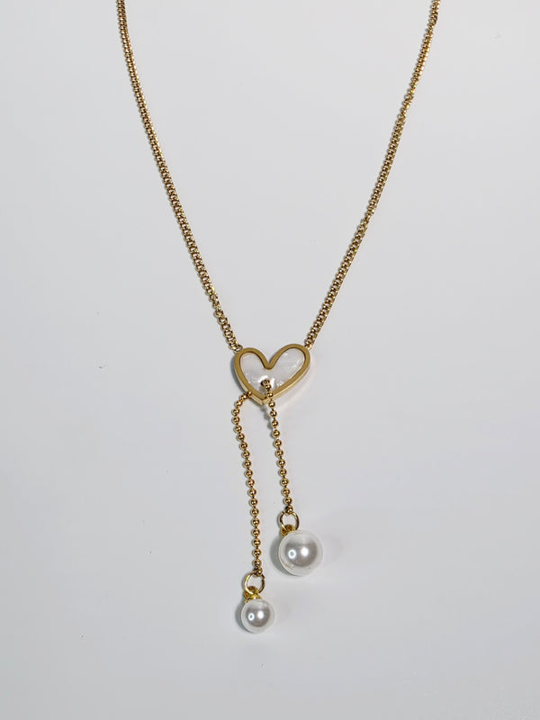 Heart Necklace with Pearls