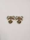 Gold Heart Bow Earrings