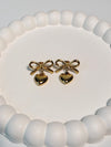 Gold Heart Bow Earrings