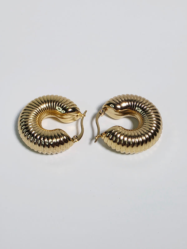 Gold Hoop Earrings with Anti-Tarnish Coating