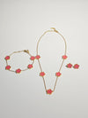 Pink Floral Jewelry Set
