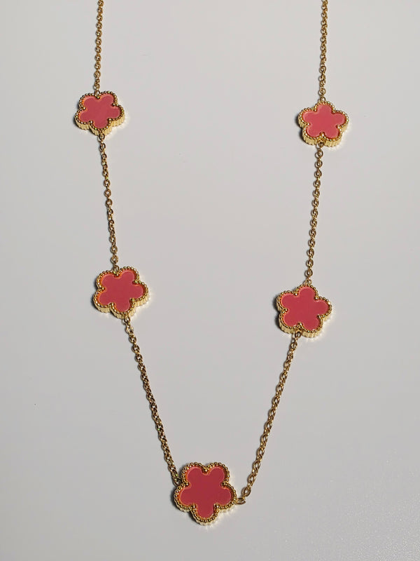 Pink Floral Jewelry Set