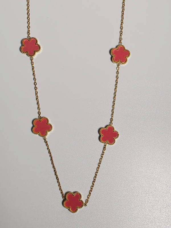 Pink Floral Jewelry Set