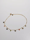 Gold Butterfly Anklet with Gem Accents