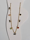 Charming Multi-Colored Anklet with Heart Pendants