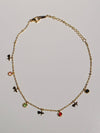 Charming Multi-Colored Anklet with Heart Pendants