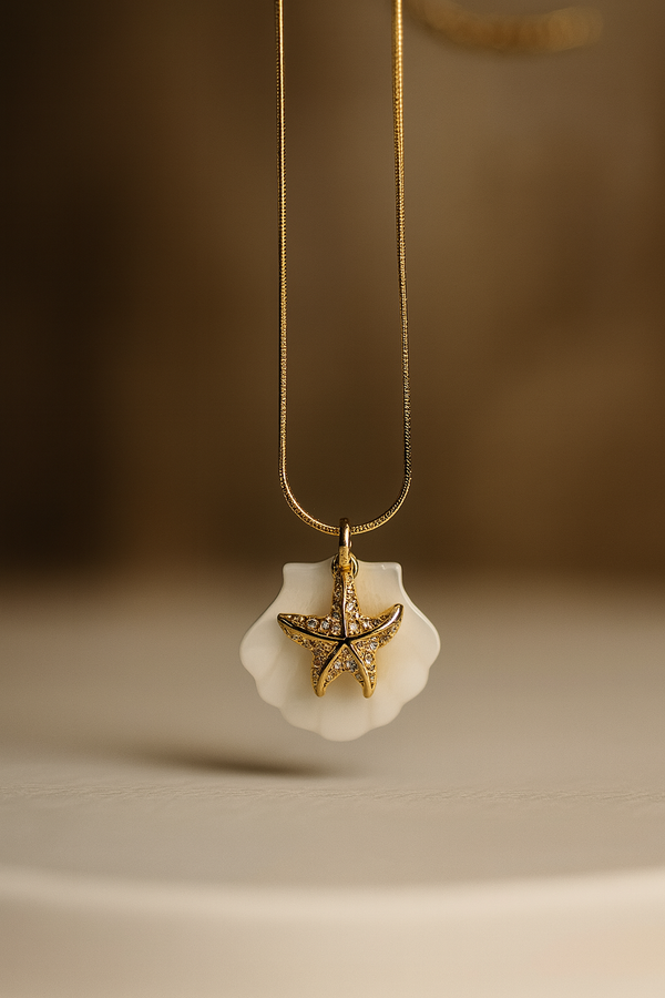 Gold Starfish Shell Necklace