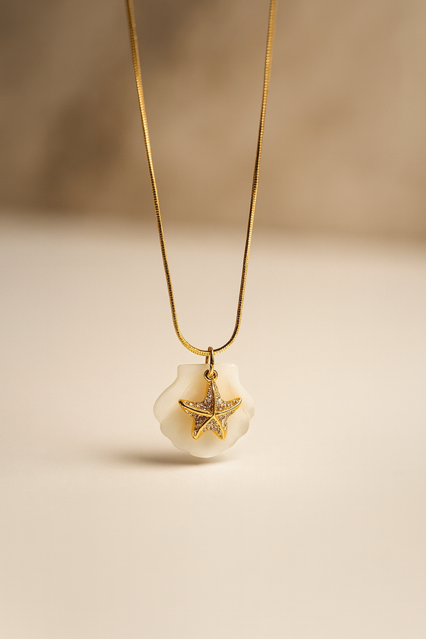 Gold Starfish Shell Necklace