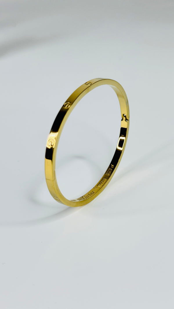 Gold-Toned Bangle Bracelet with Anti-Tarnish Coating