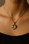 Heart Pendant Necklace with Eye Design