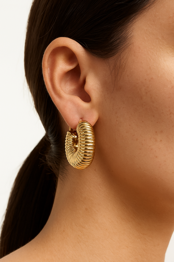 Gold Hoop Earrings with Anti-Tarnish Coating