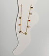 Gold Chain Anklet with Gem Accents