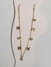 Gold Chain Anklet with Gem Accents