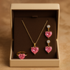 pink crystal jewellery set