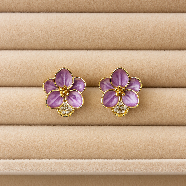 Lavender Floral Studs